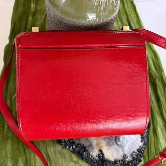 Givenchy Pandora Mini Crossbody Bag Red Leather Authentic - Picture 4 of 12